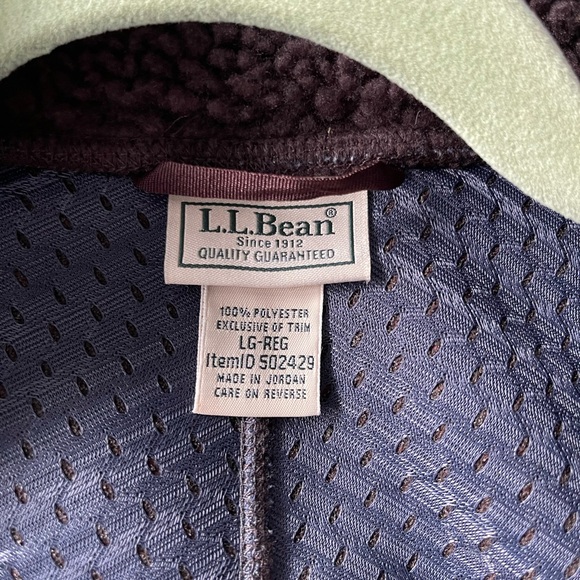 LL Bean Women’s Mountain Pile Sherpa Fleece Vest Mocha Brown Size Large EUC - Picture 5 of 6